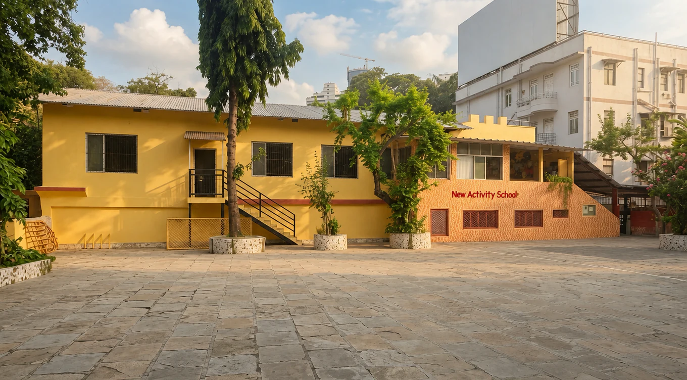 The New Activity School courtyard and heritage campus in Grant Road, Mumbai