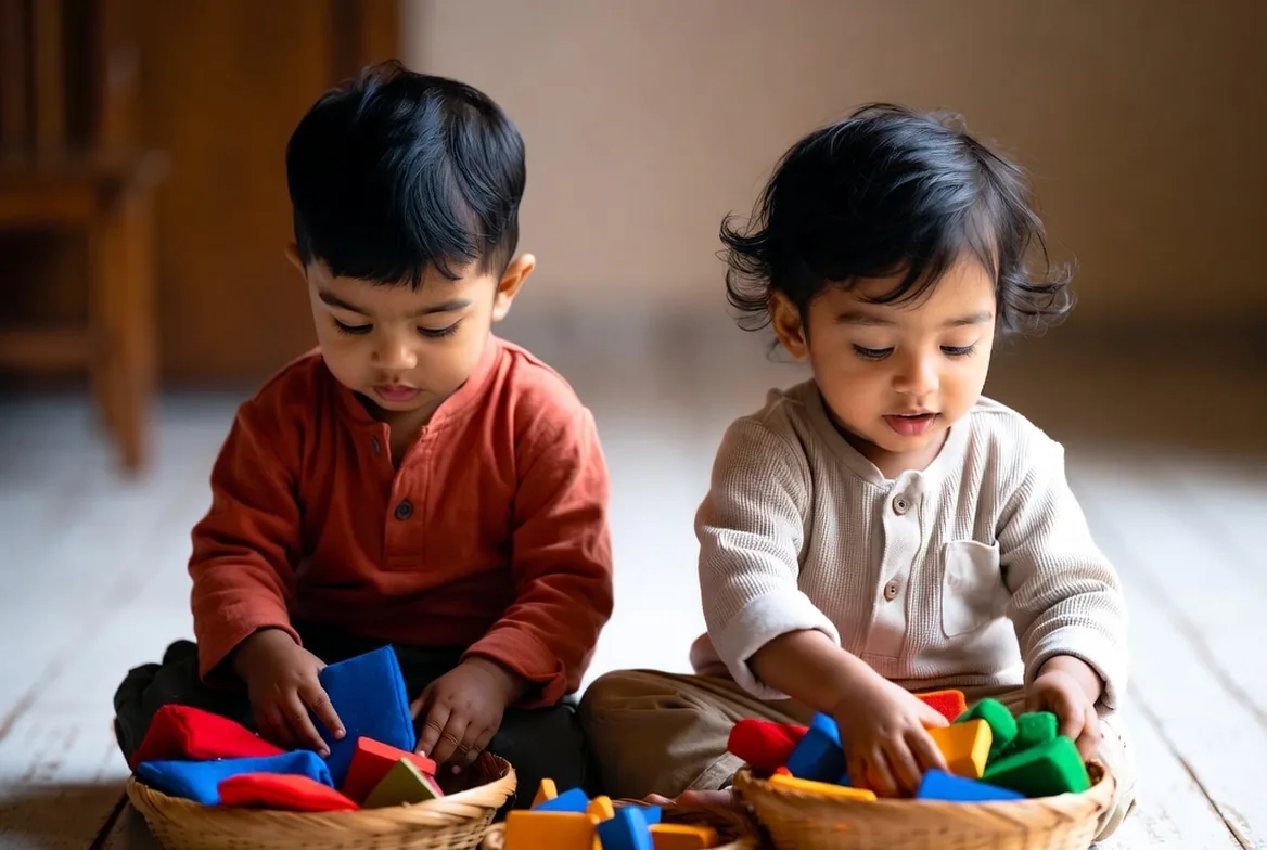 Children at NAS exploring materials in a guided play setting